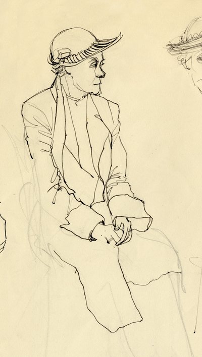 Seated Woman in Hat by Shirley Markham
