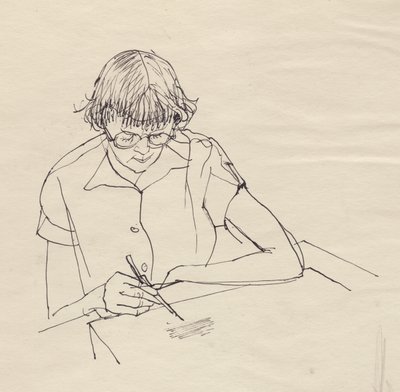 Woman Drawing by Shirley Markham