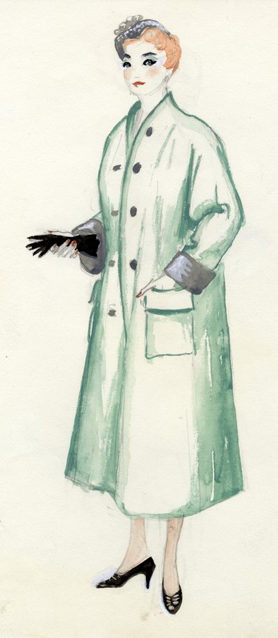 Woman in green coat by Shirley Markham