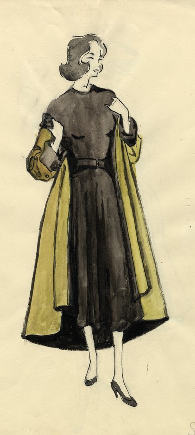 Woman in Olive Coat, c. 1950 by Shirley Markham