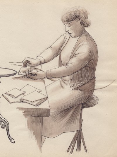 Woman ironing by Shirley Markham