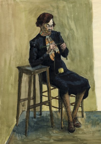 Woman Knitting by Shirley Markham