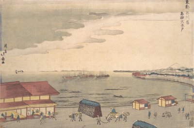 Shore Scene Showing European Influence by Shotei Hokuju