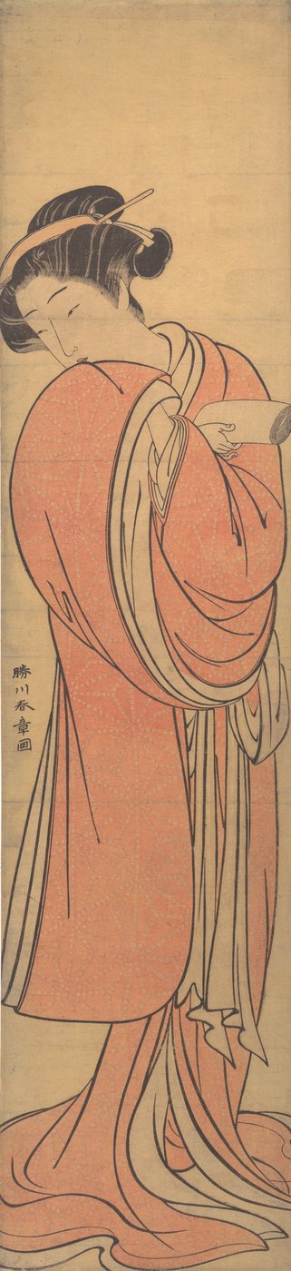 Woman in Red by Shunsho