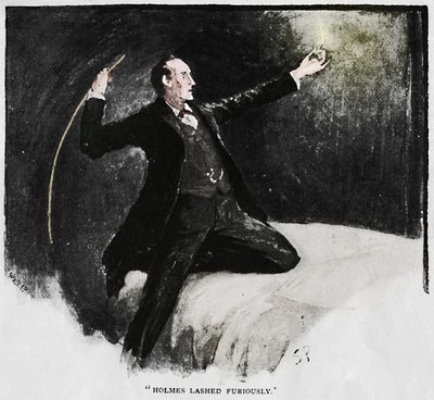 Holmes Lashed Furiously by Sidney Paget
