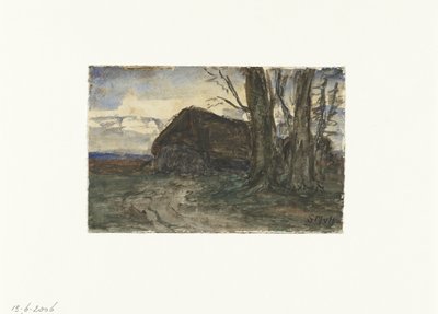 Sheepfold by Trees in Evening Light by Sientje Mesdag van Houten