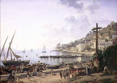 The Bay of Mergellina, Naples by Silvestr Fedosievich Shchedrin