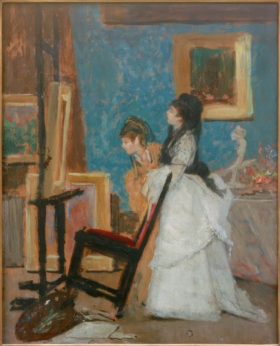 Visit to the Studio by Silvestro Lega