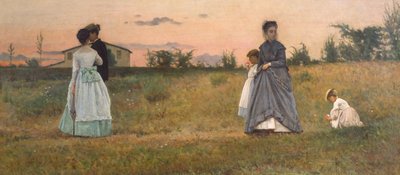 Fiances or Betrothed by Silvestro Lega