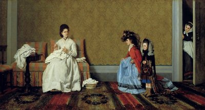 Little Girls Playing the Ladies by Silvestro Lega