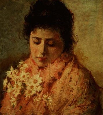 Portrait of a Woman by Silvestro Lega