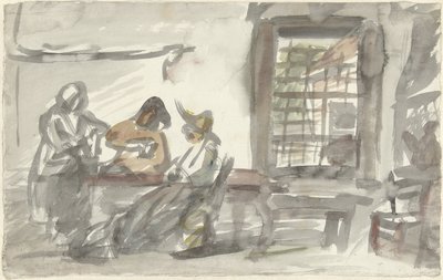 Interior of a Peasant Inn by Simon Andreas Krausz