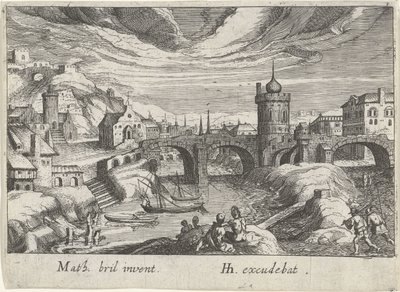 Cityscape with a River by Simon Frisius