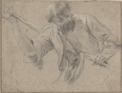 A Bearded Man with a Staff by Simon Vouet