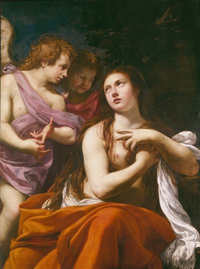 Mary Magdalene and two Angels by Simon Vouet