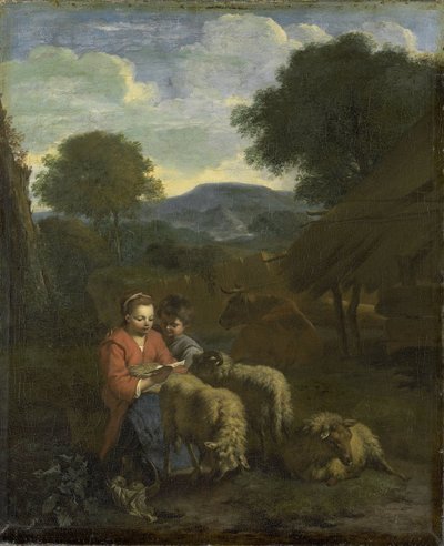 Shepherdess Reading by Simon van der Does