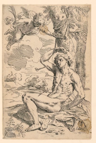 Saint Sebastian by Simone Cantarini