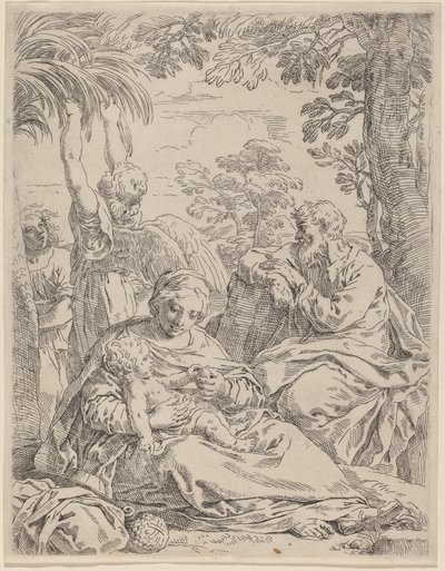 The Rest on the Flight into Egypt by Simone Cantarini