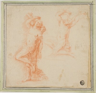 Two Sketches of Saint Sebastian by Simone Cantarini