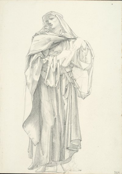 Draped Male Figure (sketchbook #2614) by Sir Edward Burne Jones