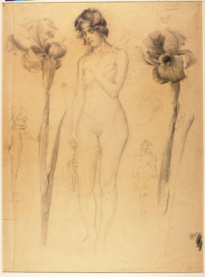 Nude and Iris by Solon H. Borglum