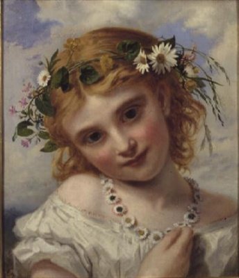 Young Girl with a Garland of Marguerites by Sophie Anderson