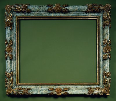 Carved black and gilt frame by Spanish School
