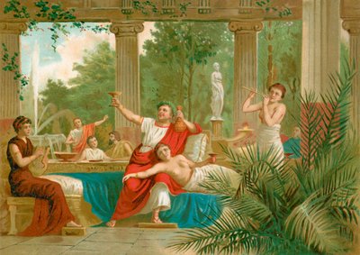 Nero in a Bacchanalian Scene by Spanish School