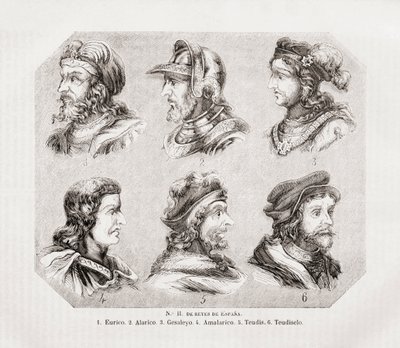 Six Spanish Kings by Spanish School