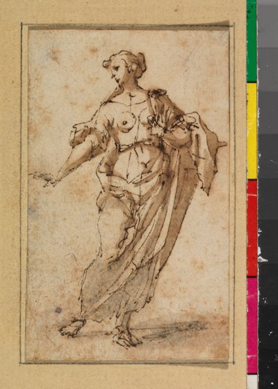 Standing female figure, 1675-99 by Spanish School