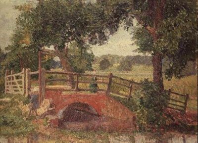 The Bridge at Panshanger Park by Spencer Frederick Gore