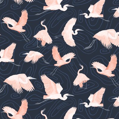 Egrets Pattern I by Stacy Hsu
