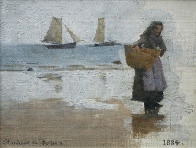 Fisherwoman on a Beach by Stanhope Alexander Forbes