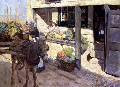 Loading the Donkey Cart by Stanhope Alexander Forbes