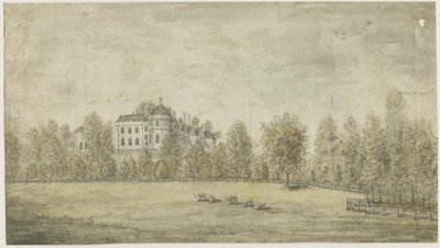 Hagley Hall: Water Colour Painting by Stebbing Shaw