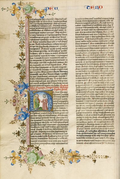 Initial H: Moses Speaking to the Israelites by Stefan Lochner