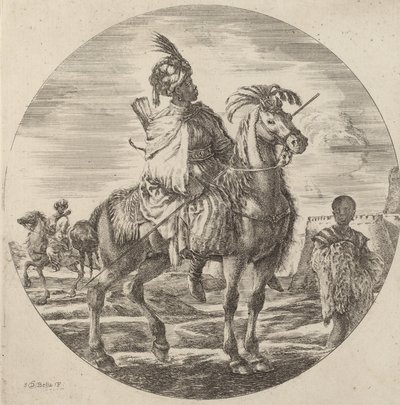 A Black Horseman by Stefano della Bella