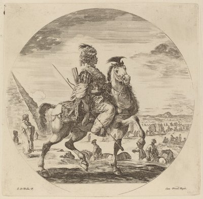 A Black Horseman by Stefano della Bella