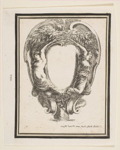 Cartouche with Duck and Nymphs by Stefano della Bella