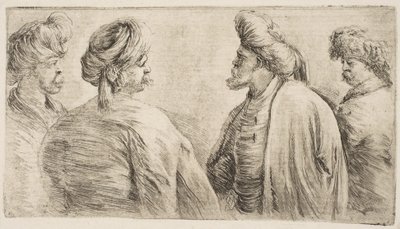 Four Turks, Half Length by Stefano della Bella