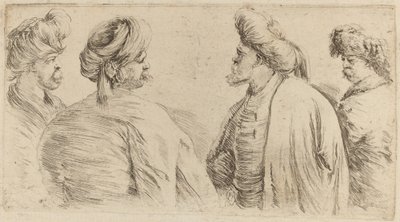 Four Turks Wearing Turbans by Stefano della Bella