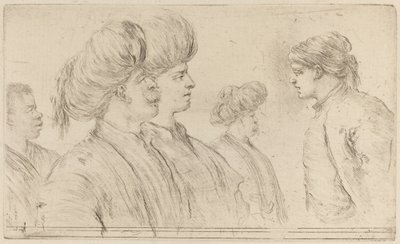 Four Turks and a Black Man by Stefano della Bella