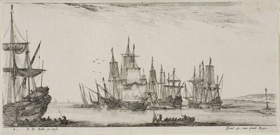 Plate Two from Various Embarkments by Stefano della Bella