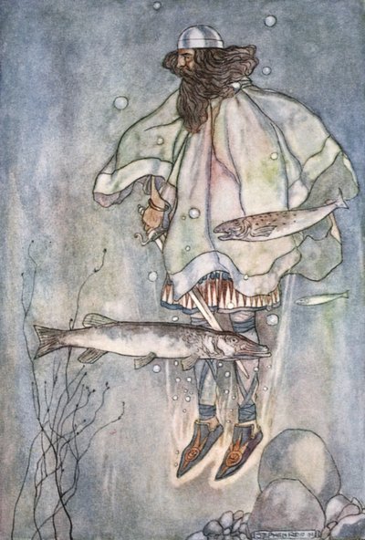 Fergus goes down into the lake by Stephen Reid