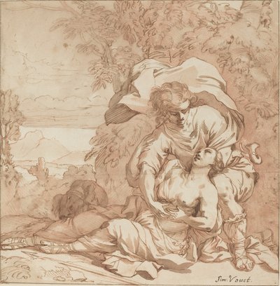 Procris and Cephalus (?) by Studio of Simon Vouet