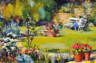 Reading in the Garden by Sue Wales