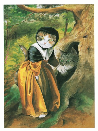 Illustration from Pre-Raphaelite Cats by Susan Herbert