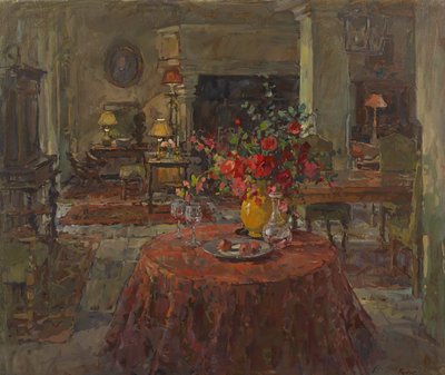 Grand Salon with Red Roses by Susan Ryder
