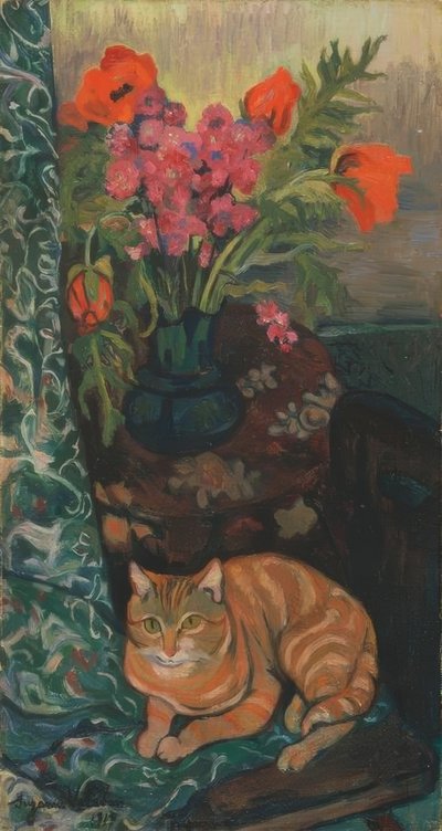 Bouquet and Cat by Suzanne Valadon