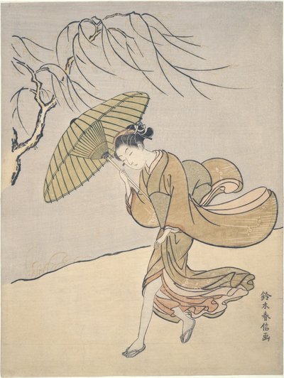 A Windy Day in Summer by Suzuki Harunobu